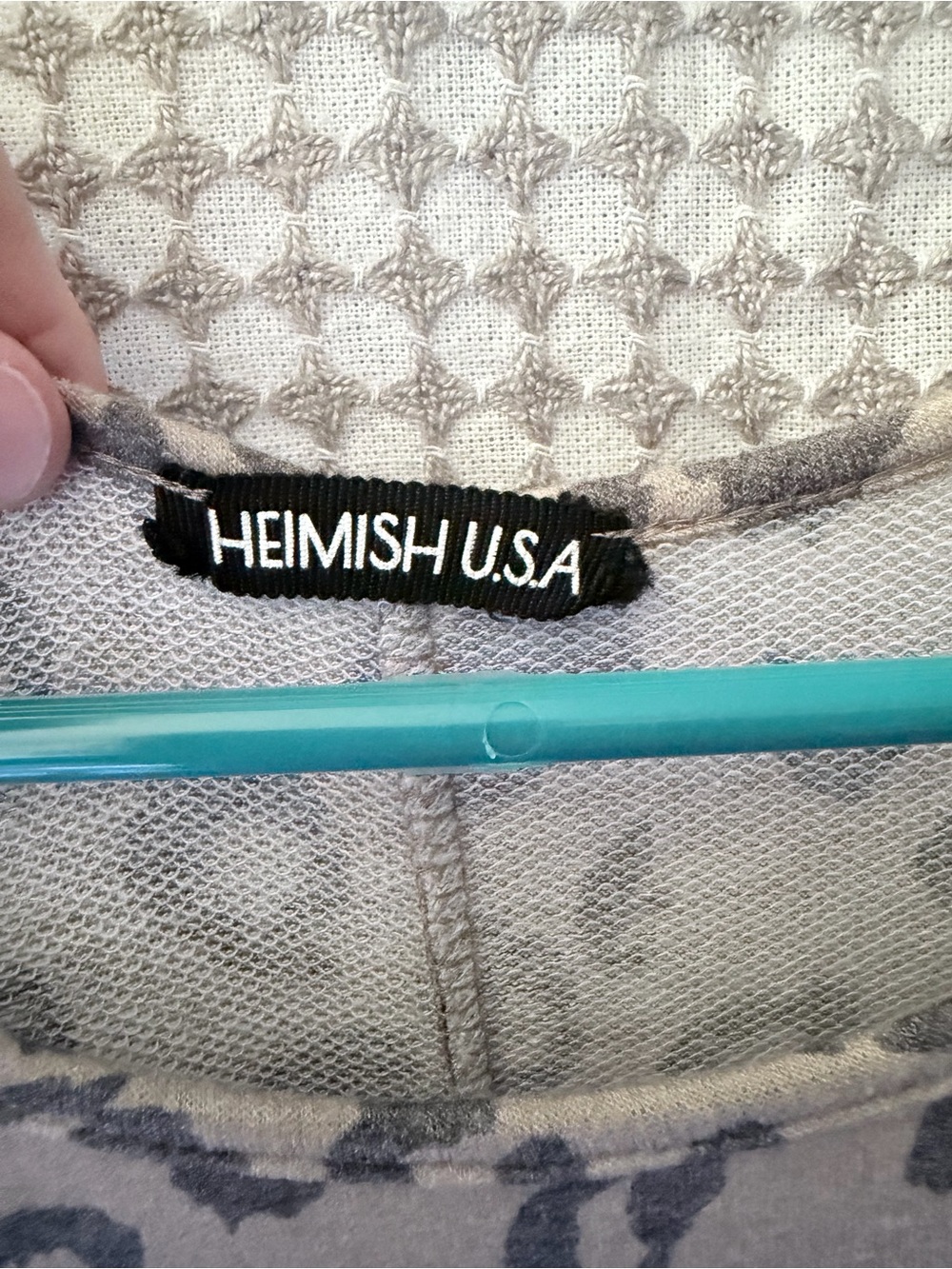 HEIMISH USA Taupe & Charcoal Animal Print Top - Picture 2 of 5